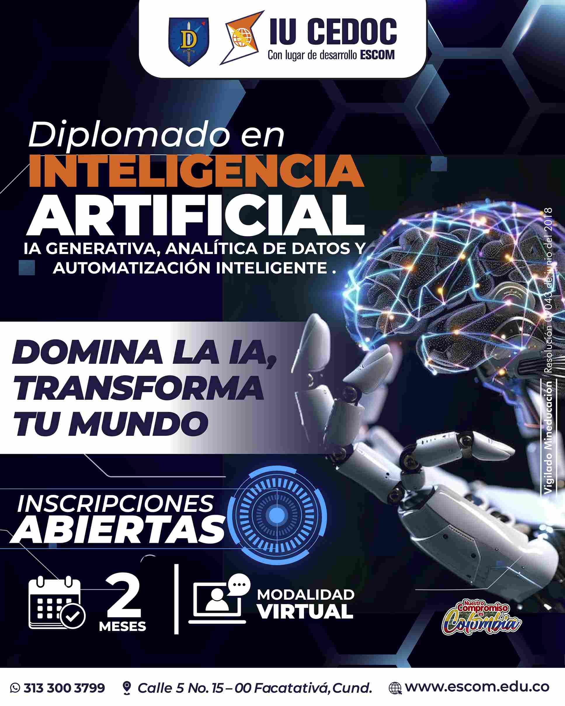 ESCOM abre inscripciones al Diplomado en Inteligencia Artificial.